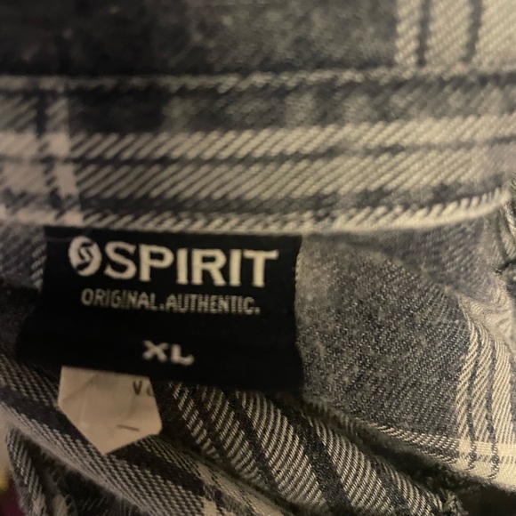 Blue plaid button up - Picture 2 of 2